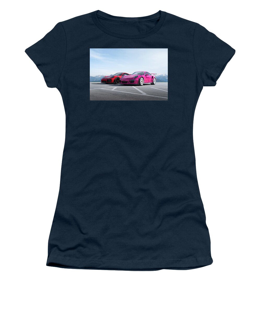 Porsche Women's T-Shirt featuring the photograph Rennsport by David Whitaker Visuals