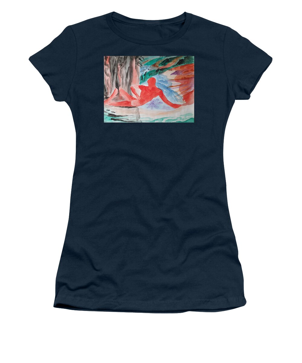 Masterpiece Paintings Women's T-Shirt featuring the painting Resting Warrior by Enrico Garff