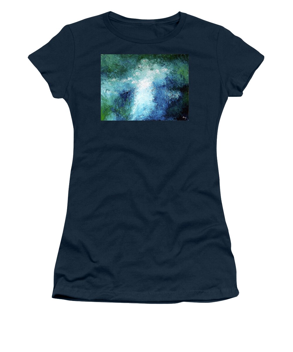 Abstract Women's T-Shirt featuring the painting Rhapsody of Chaos by Carl Owen