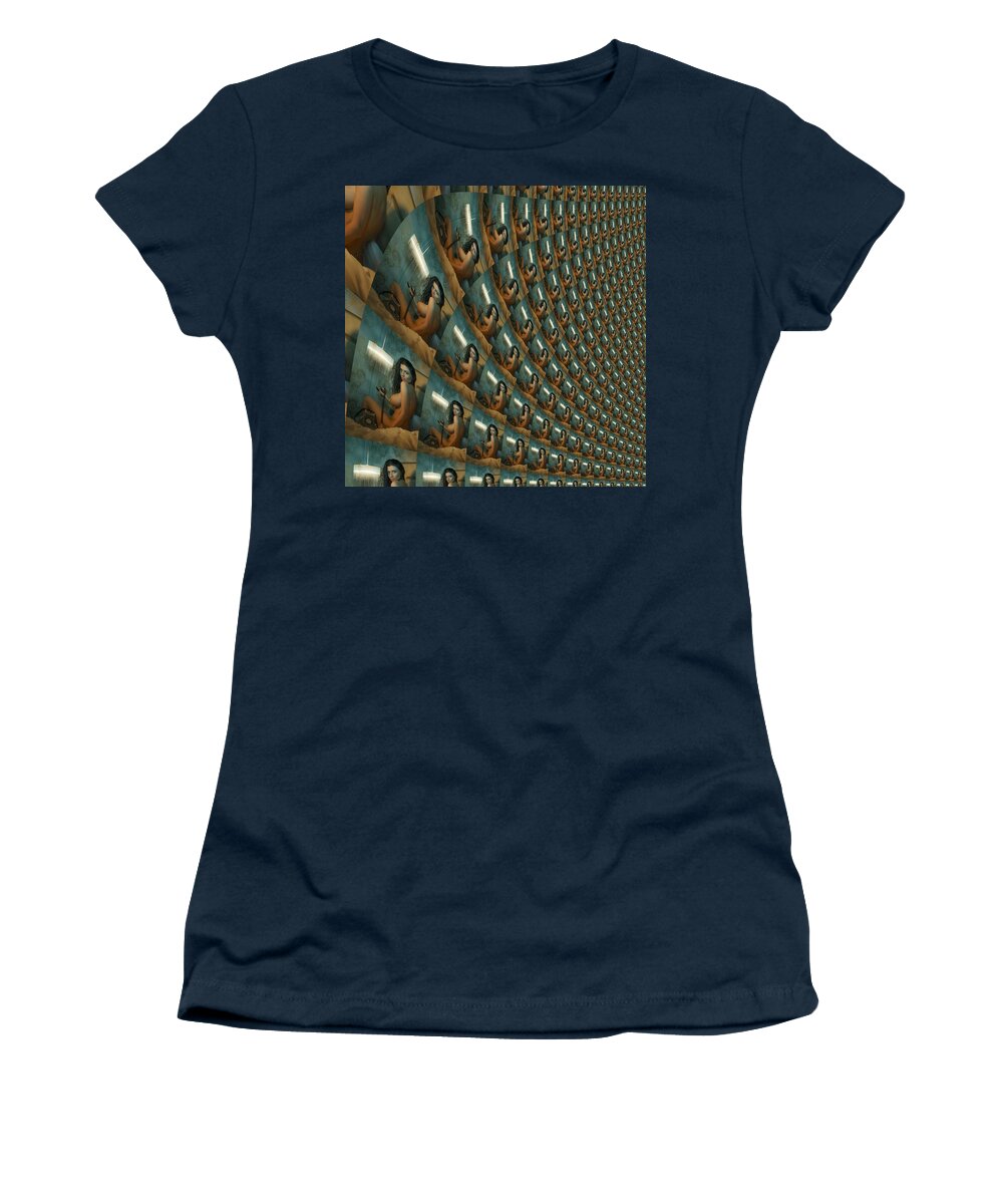 Trqoe Women's T-Shirt featuring the mixed media Ringing Polygon Invisible Army by Stephane Poirier