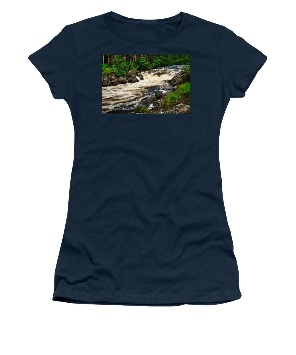 Scotland Women's T-Shirt featuring the photograph River Orchy Rapids #2 - Scotland by Stuart Litoff