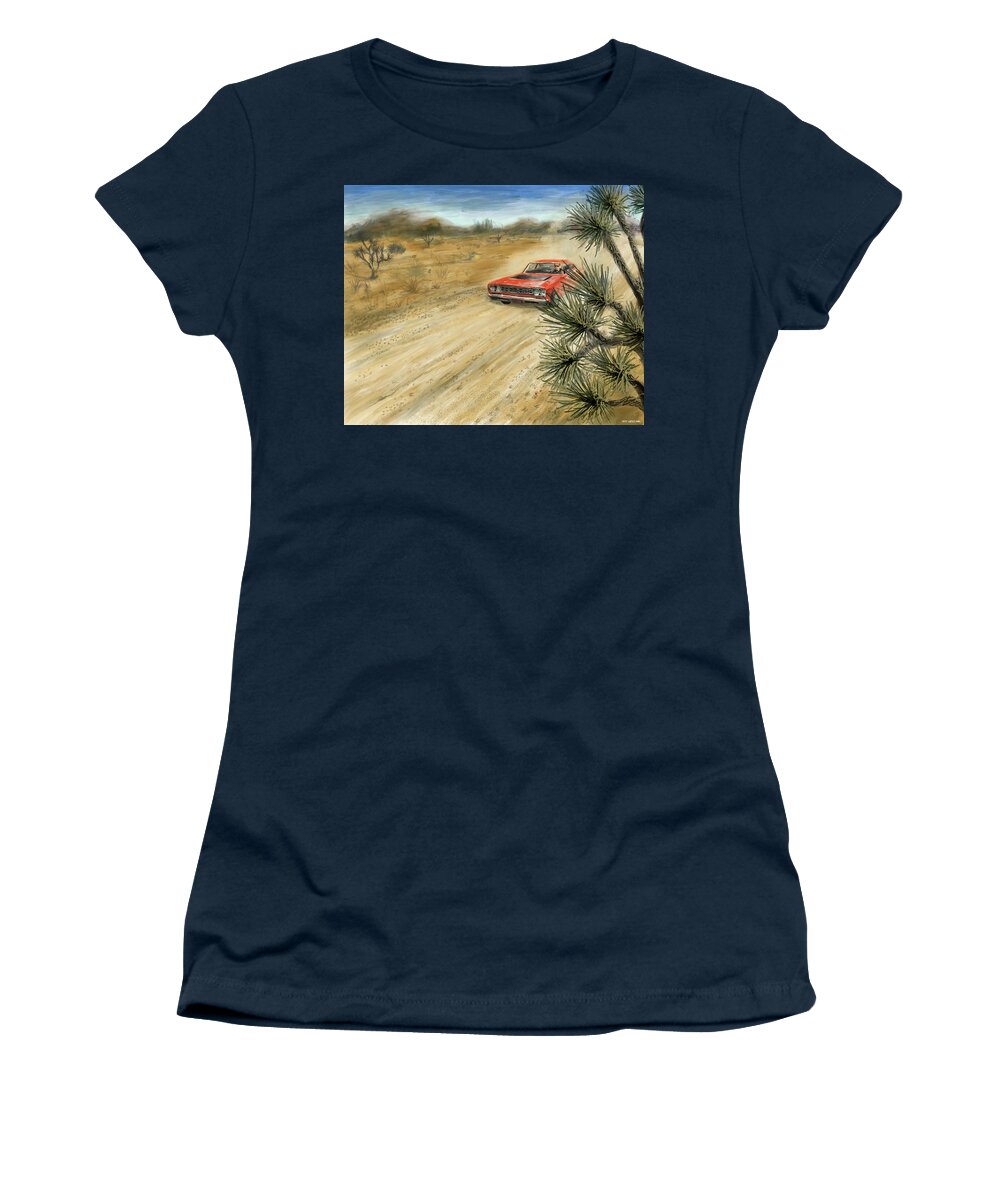 Roadrunner Women's T-Shirt featuring the digital art Roadrunner by Larry Whitler