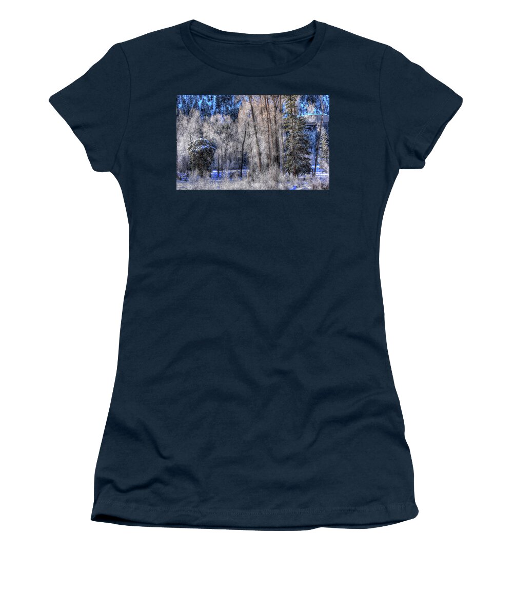 Mist Women's T-Shirt featuring the photograph Roaring Forks Frost by Wayne King