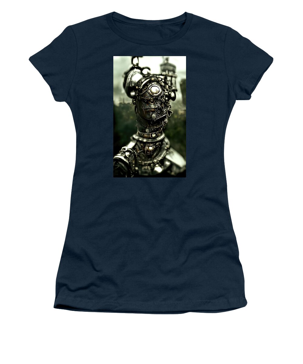Scifi Women's T-Shirt featuring the painting Robo-Sapiens, 05 by AM FineArtPrints