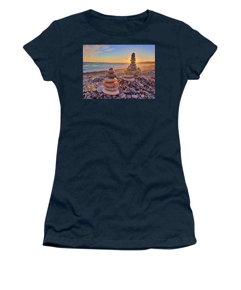 Nice Women's T-Shirt featuring the photograph Sunset Zen by Andrea Whitaker
