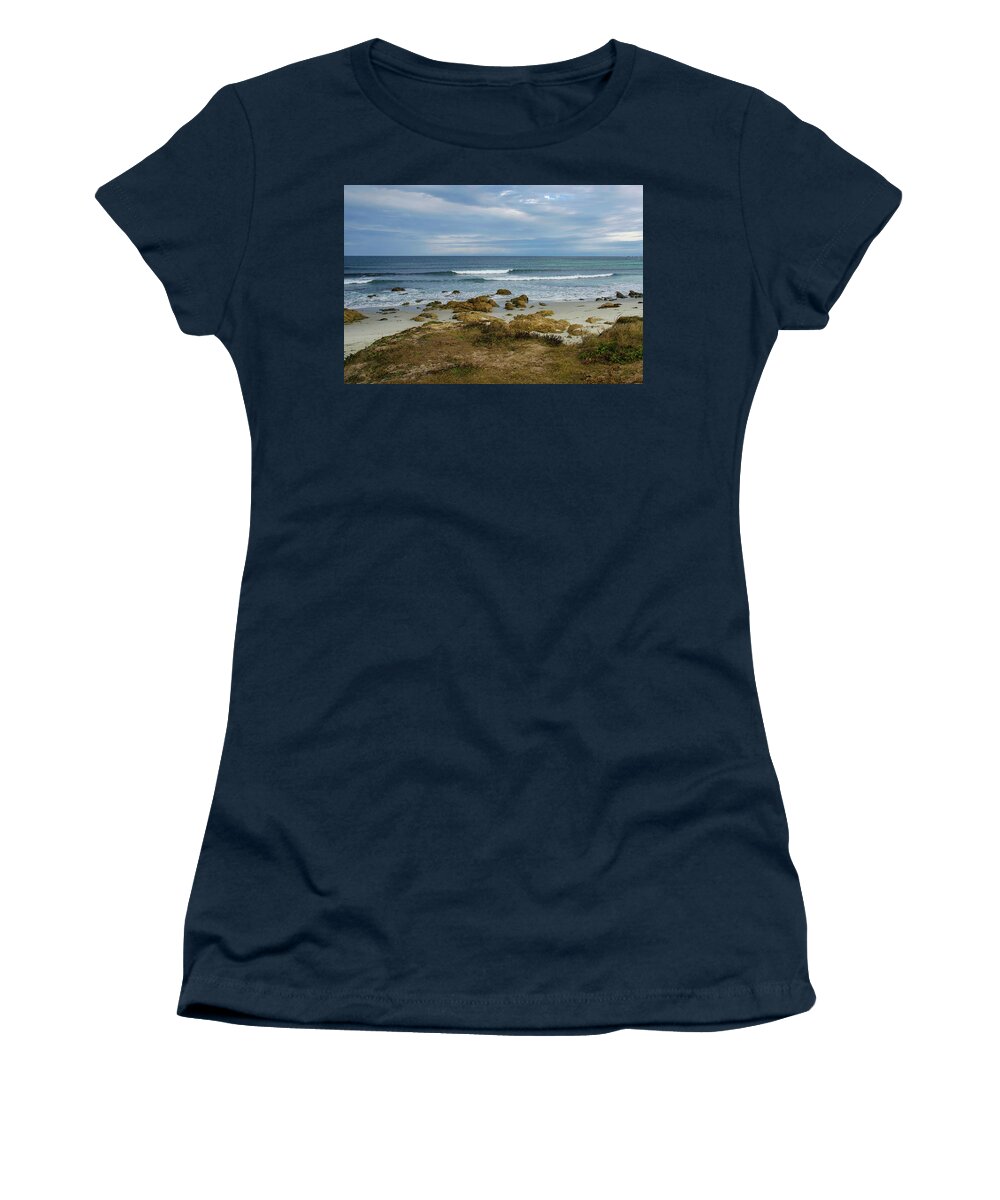 Monterey Women's T-Shirt featuring the photograph Rocky Beach in Monterey California by Matthew DeGrushe