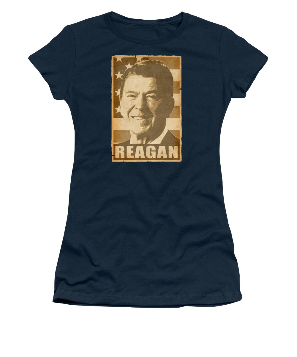 Ronald Women's T-Shirt featuring the digital art Ronald Reagan Propaganda Pop Art by Filip Schpindel