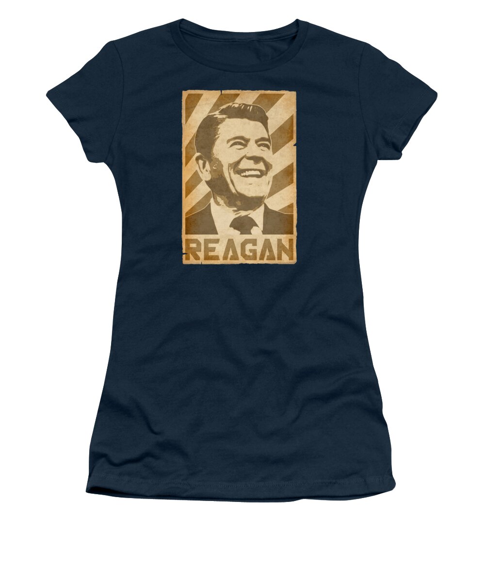 Ronald Women's T-Shirt featuring the digital art Ronald Reagan Retro Propaganda by Filip Schpindel