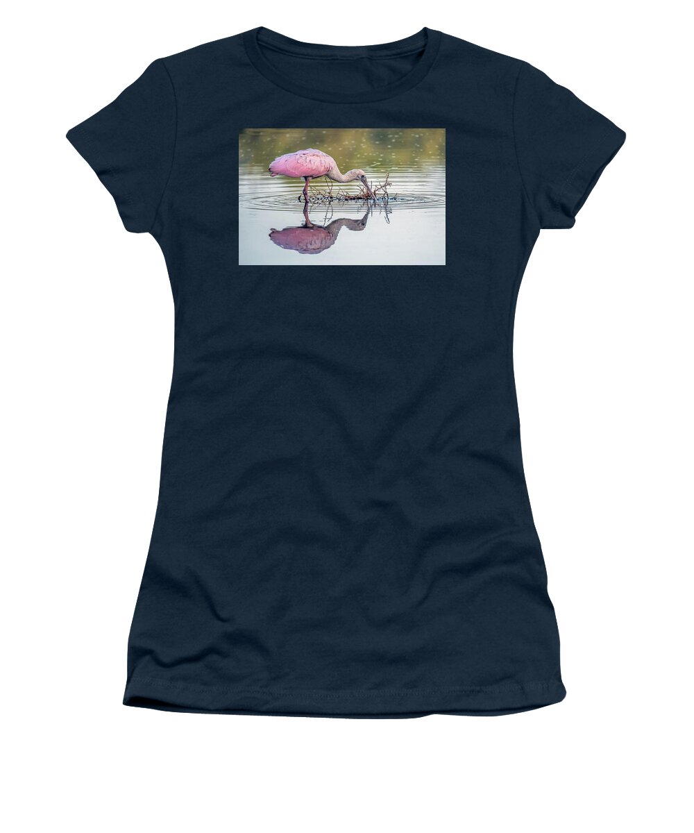 Roseate Spoonbill Women's T-Shirt featuring the photograph Roseate Spoonbill 2051-092920-2 by Tam Ryan