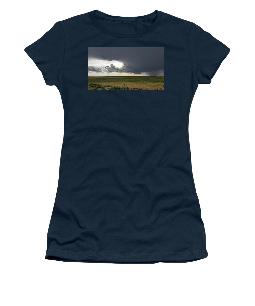 Weather Women's T-Shirt featuring the photograph Rotating Thunderstorm Near Cheyenne Wells, Colorado by Ally White
