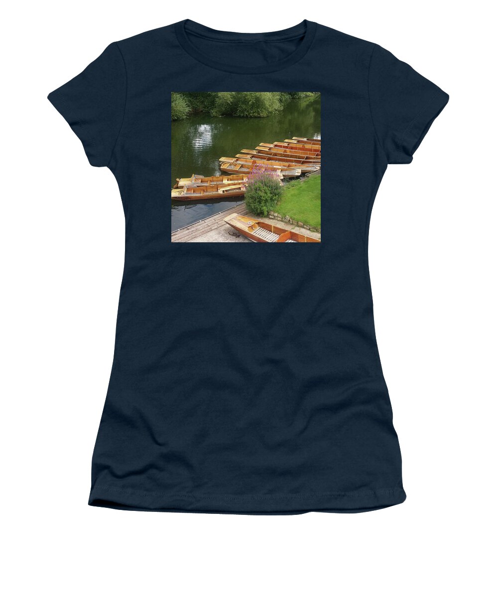 Boats Women's T-Shirt featuring the photograph Row Boats in Bath by Roxy Rich