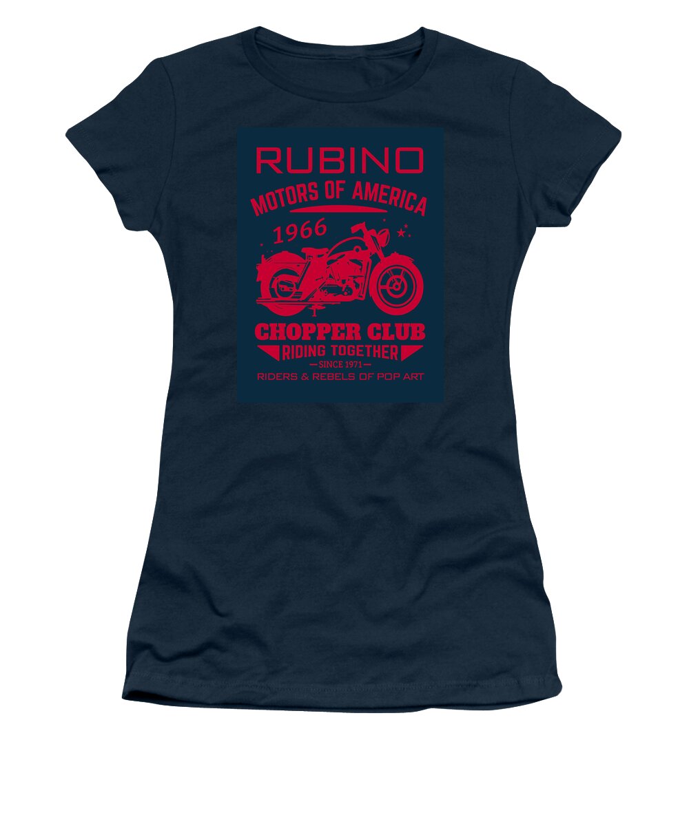 T Shirt Women's T-Shirt featuring the painting Rubino Brand Tees Tee T-Shirt T Shirt Biker Club by Tony Rubino