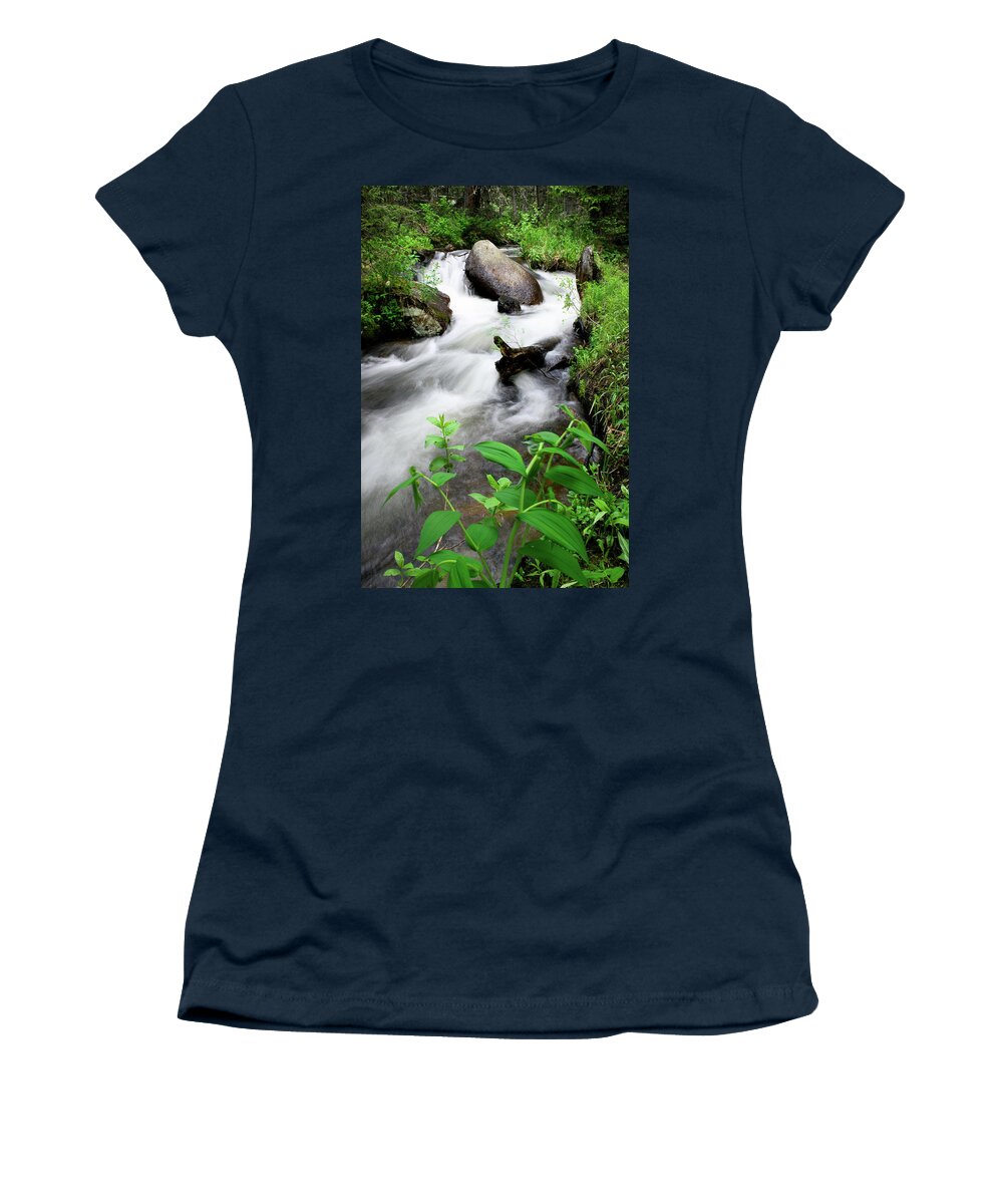 Colorado Women's T-Shirt featuring the photograph Rushing Waters by Tara Krauss