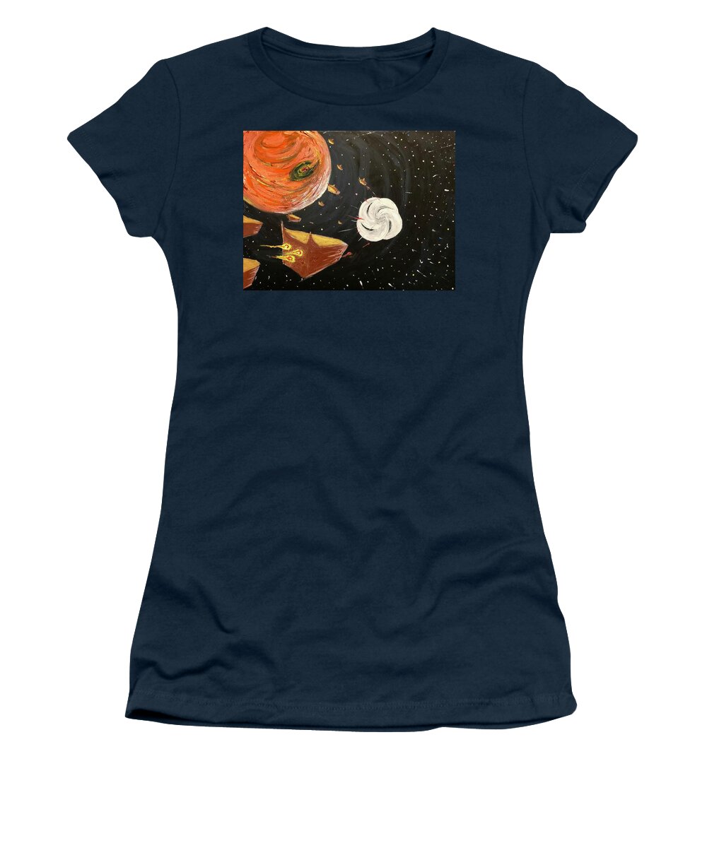 Science Fiction Women's T-Shirt featuring the painting Rust Never Sleeps by Bethany Beeler