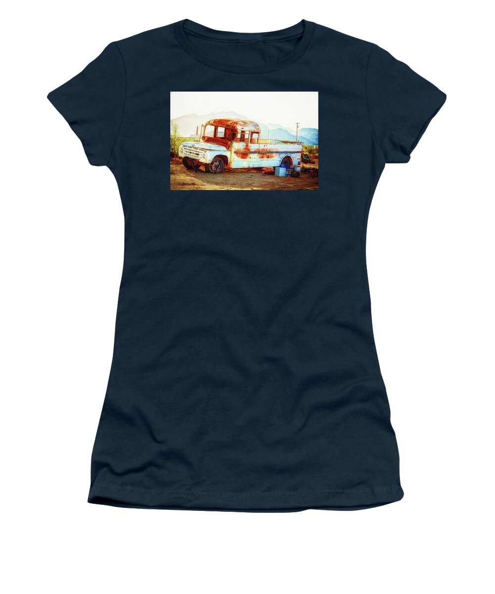 Rust Women's T-Shirt featuring the photograph Rusted abandoned truck by Tatiana Travelways