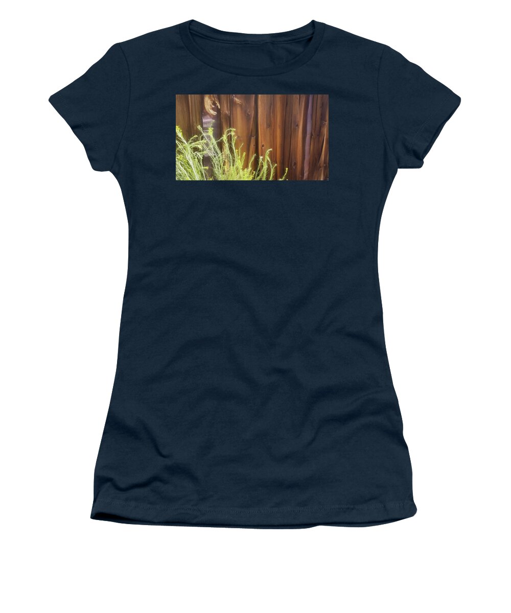 Wood Women's T-Shirt featuring the photograph Rustic Old Barn Wood in Bodie by Rebecca Herranen