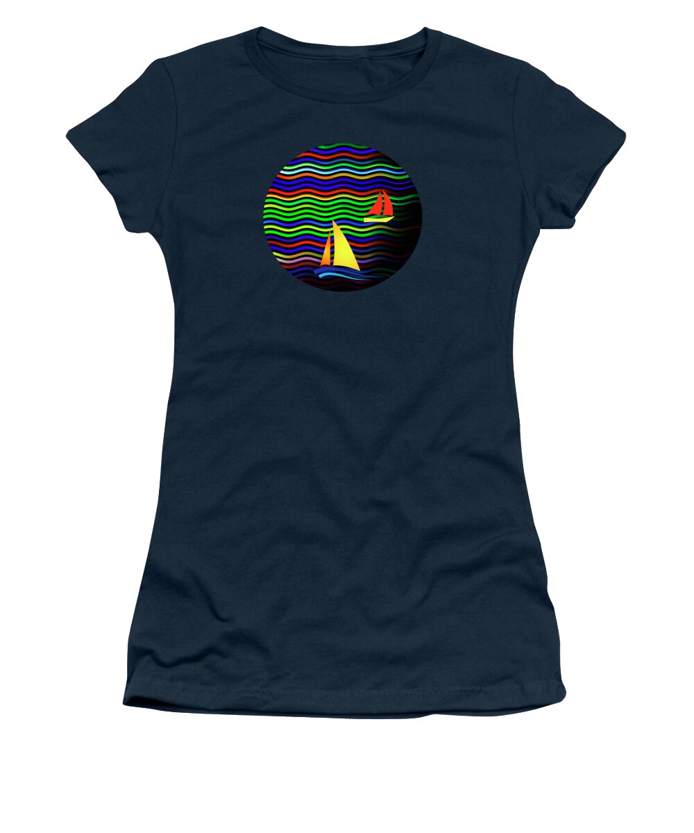 Nag006101 Women's T-Shirt featuring the digital art Sail The Ocean 03 by Edmund Nagele FRPS