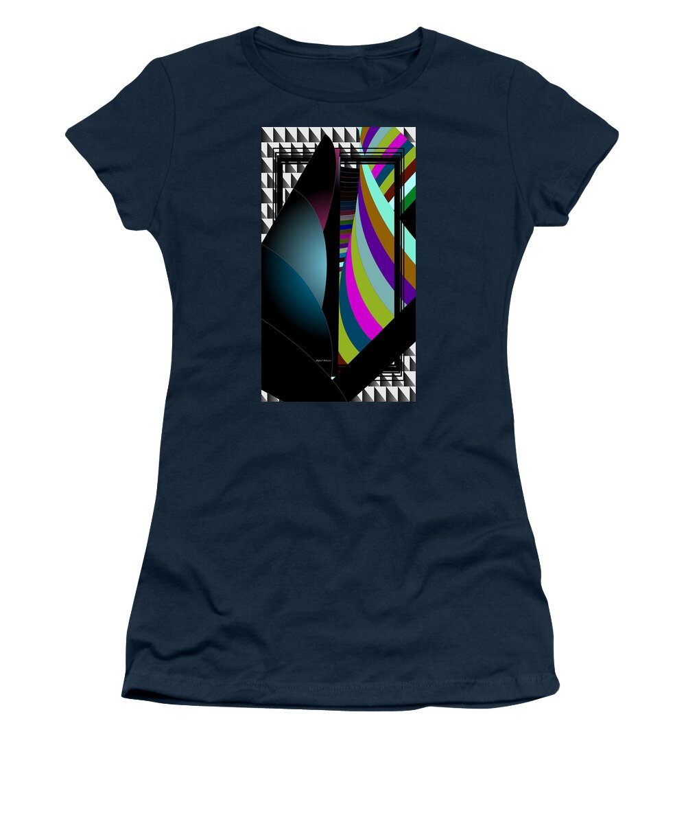 Abstract Women's T-Shirt featuring the mixed media Sailing thru todays muddy waters by Rafael Salazar
