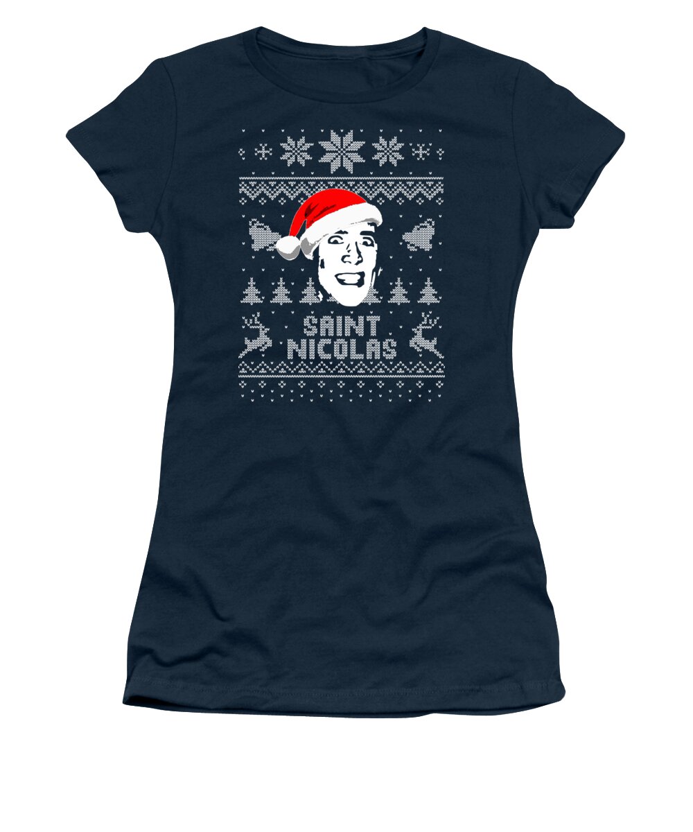 Winter Women's T-Shirt featuring the digital art Saint Nicolas Parody Christmas Shirt by Filip Schpindel