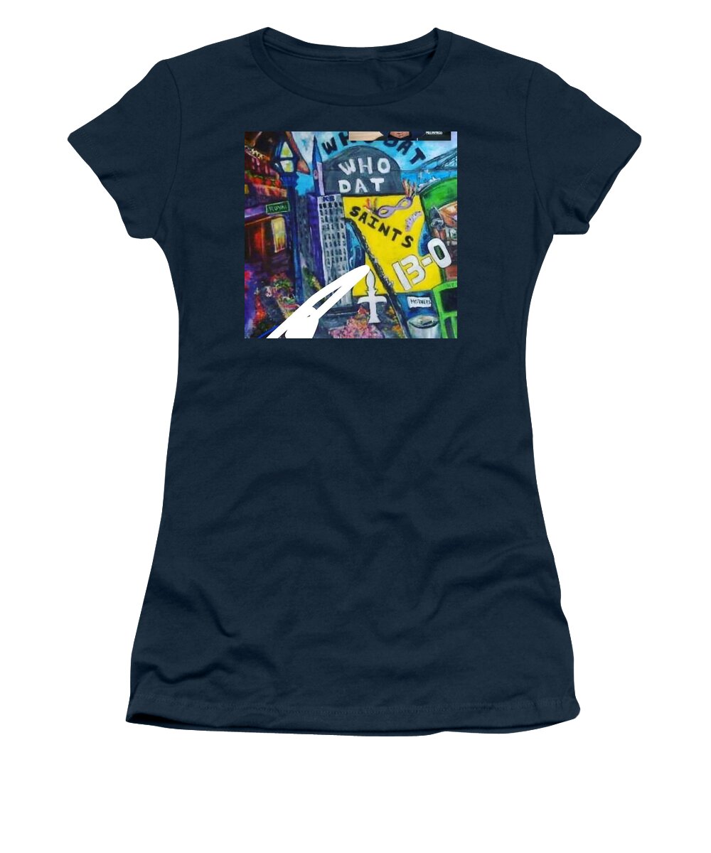 Saints Women's T-Shirt featuring the painting Saints Nation by Julie TuckerDemps
