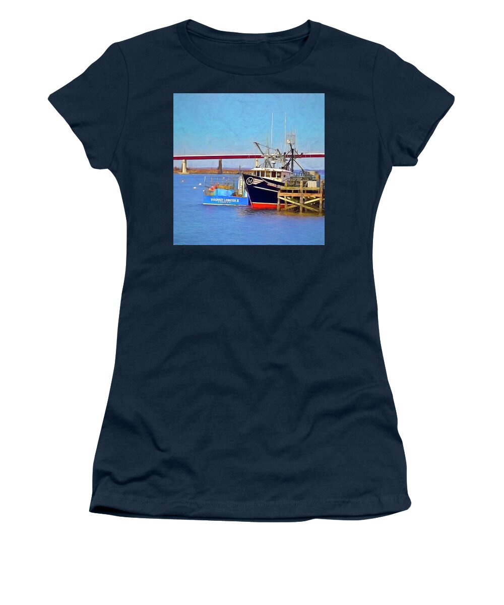 Rhode Island Women's T-Shirt featuring the photograph Sakonnet Lobster by Nancy De Flon