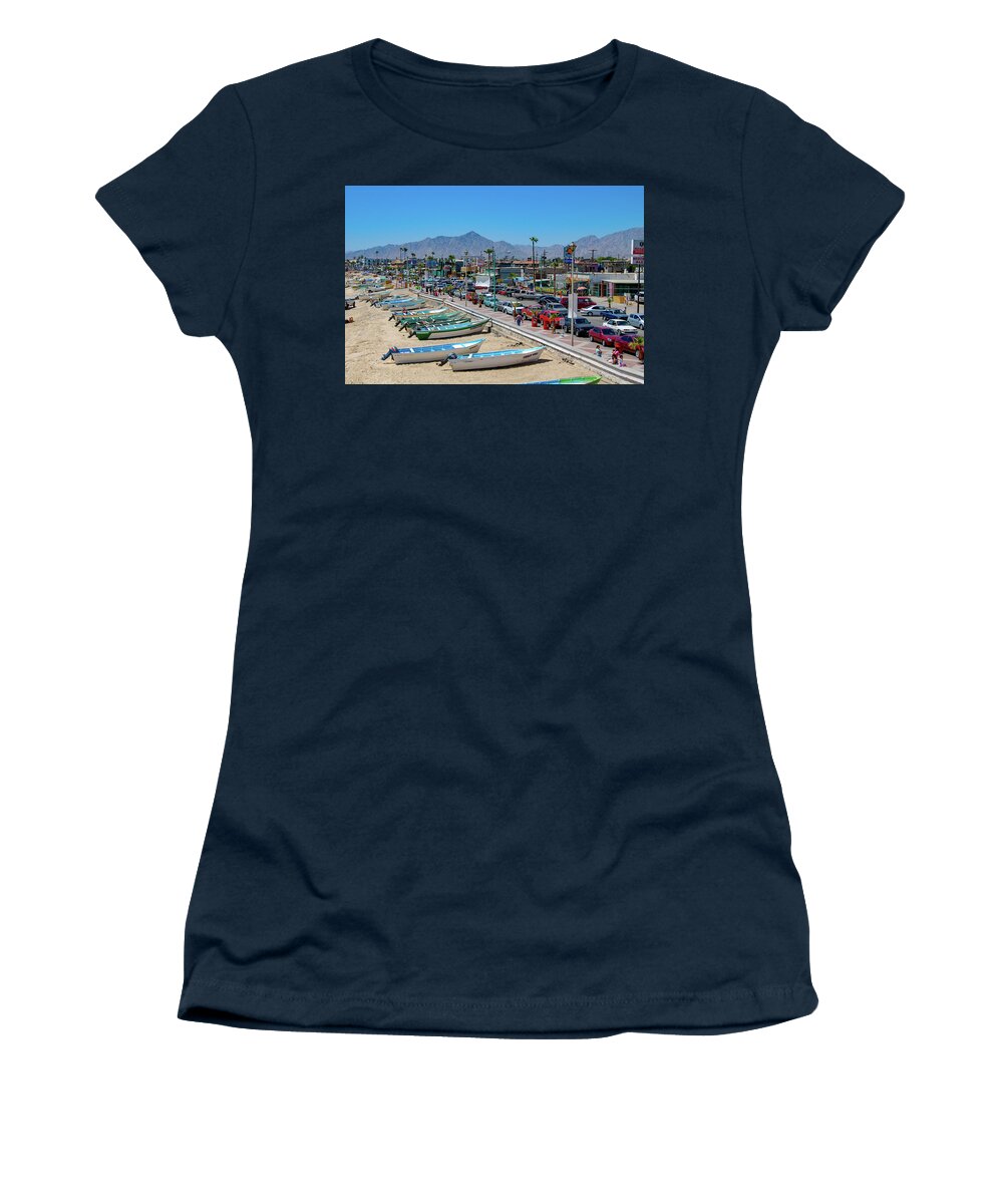 San Felipe Malecon Women's T-Shirt featuring the photograph San Felipe Malecon by William Scott Koenig