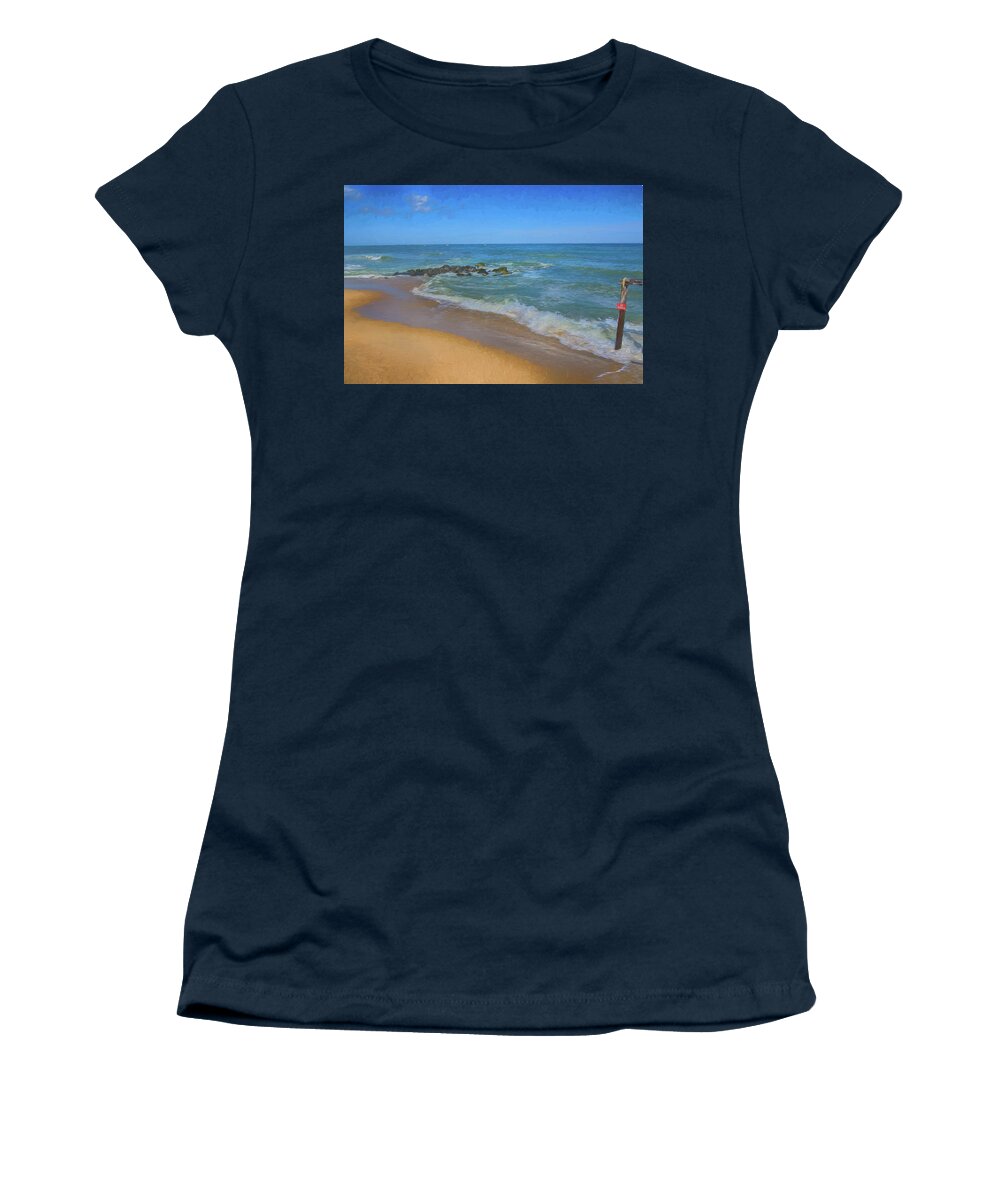 Sand Women's T-Shirt featuring the photograph Sand, Surf and Sky artistic by Alan Goldberg