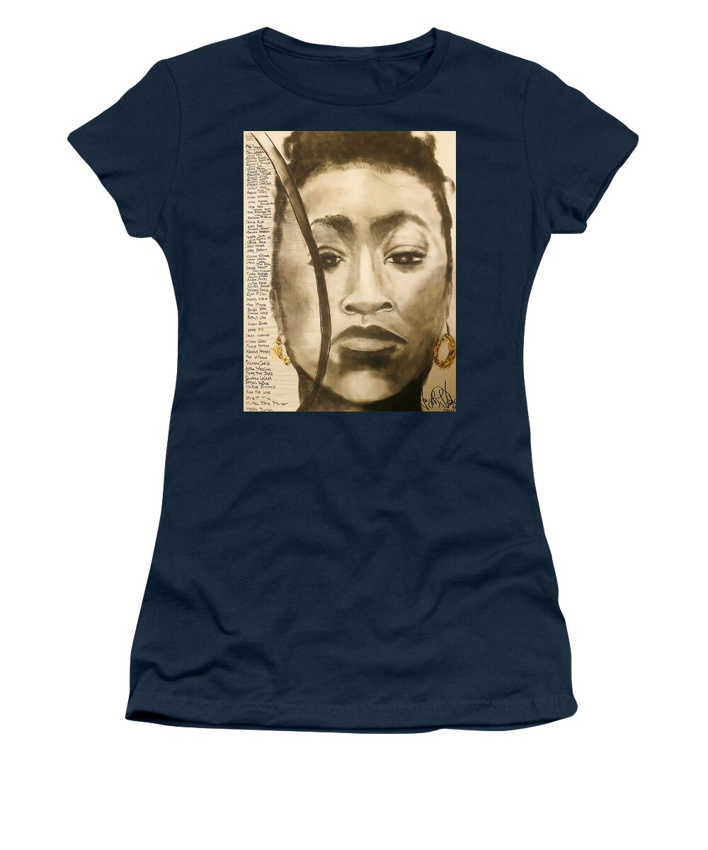  Women's T-Shirt featuring the drawing Say their Names by Angie ONeal