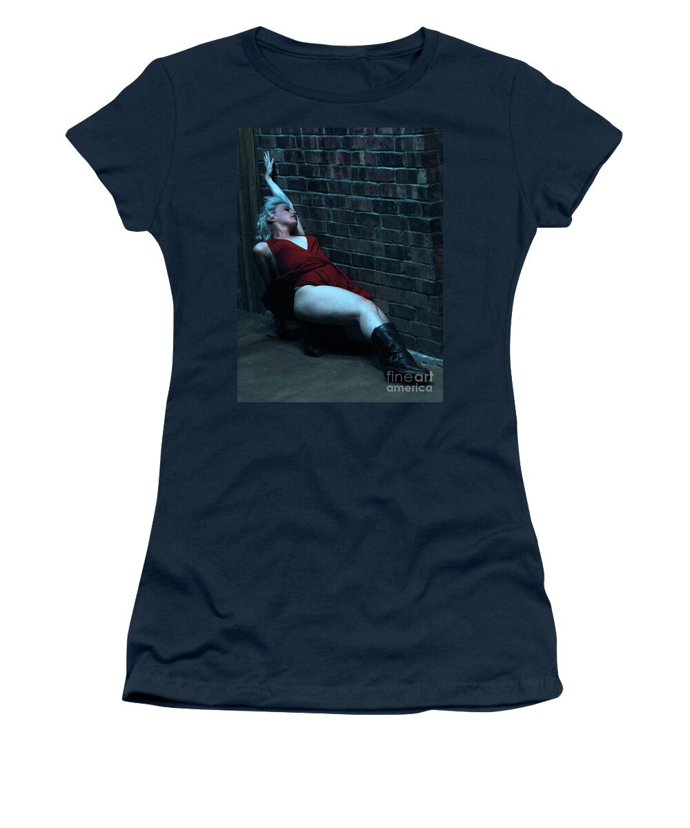 Girl Women's T-Shirt featuring the photograph Scarlet on the Edge by Robert WK Clark