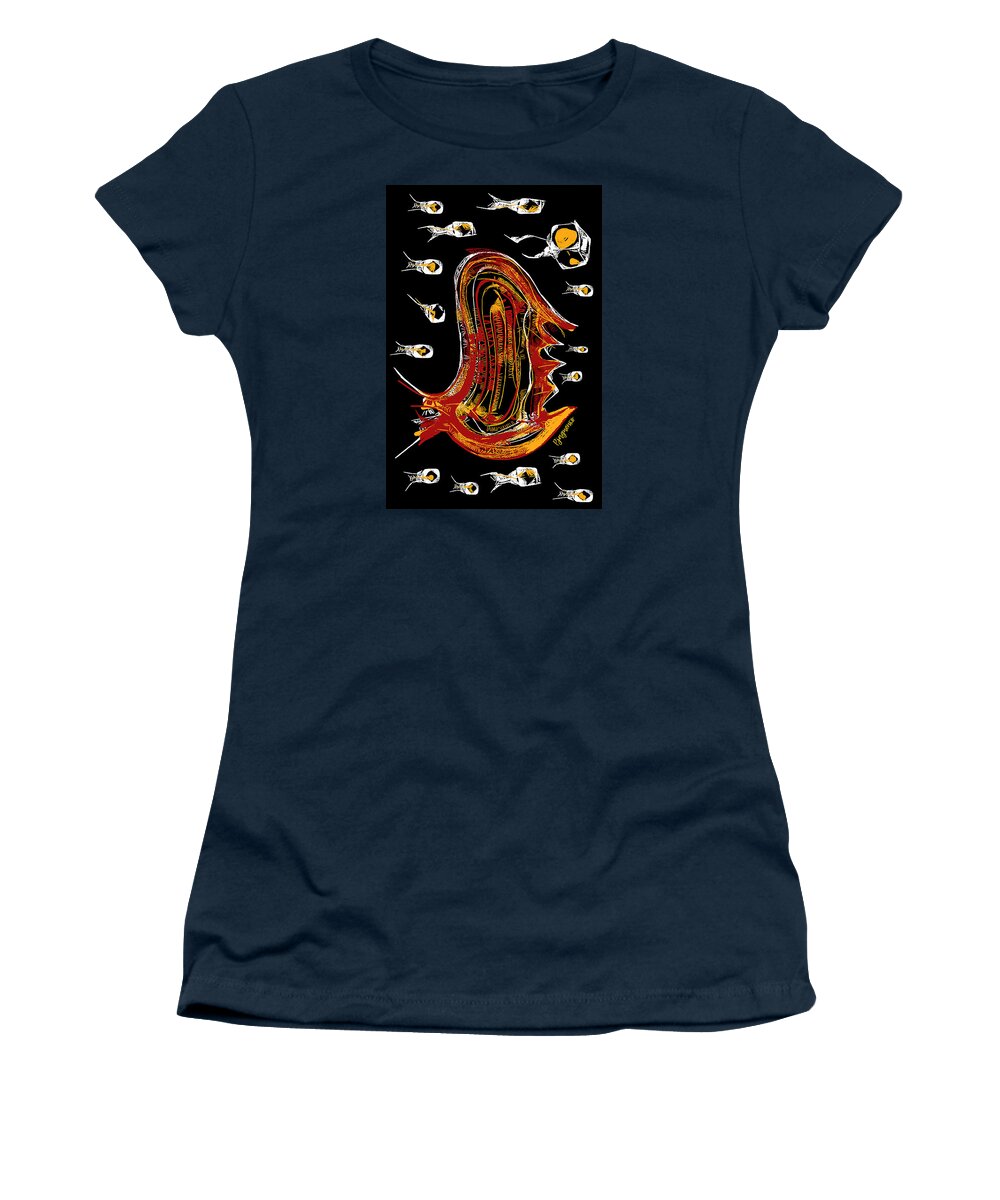 Sea Women's T-Shirt featuring the digital art Sea life by Ljev Rjadcenko