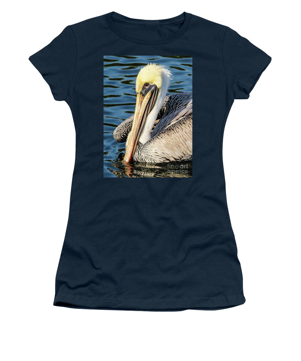 Brown Pelican Women's T-Shirt featuring the photograph Seabird on the Water by Joanne Carey