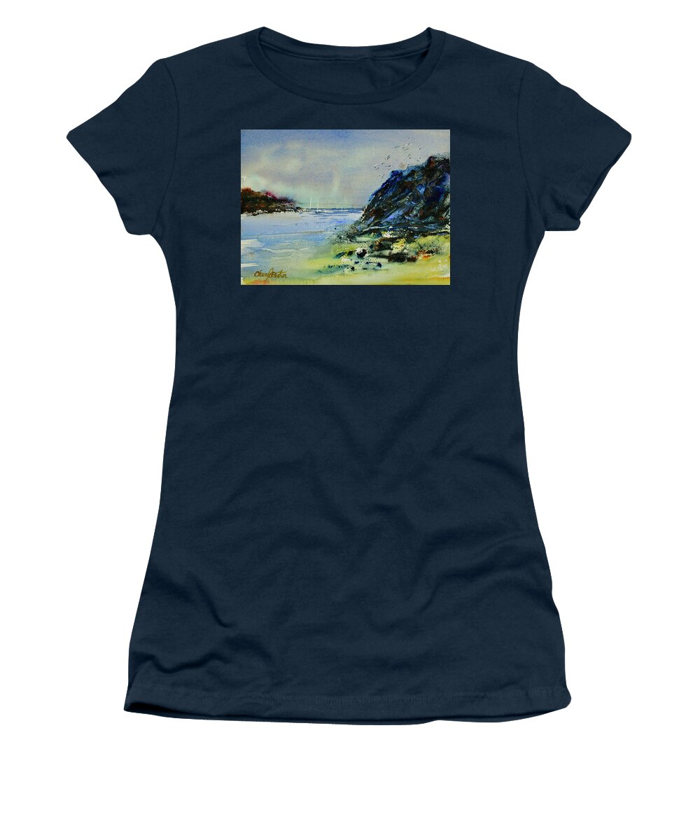 Sea Women's T-Shirt featuring the painting Seagulls-Guide Me Home by Cheryl Prather
