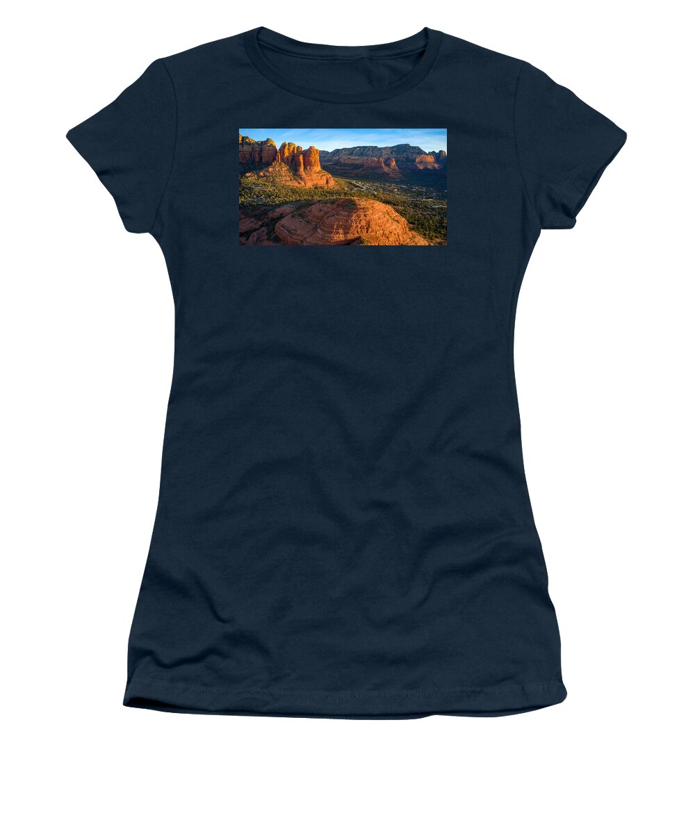 Sedona Women's T-Shirt featuring the photograph Sedona Sugarloaf Summit Sunrise by Anthony Giammarino