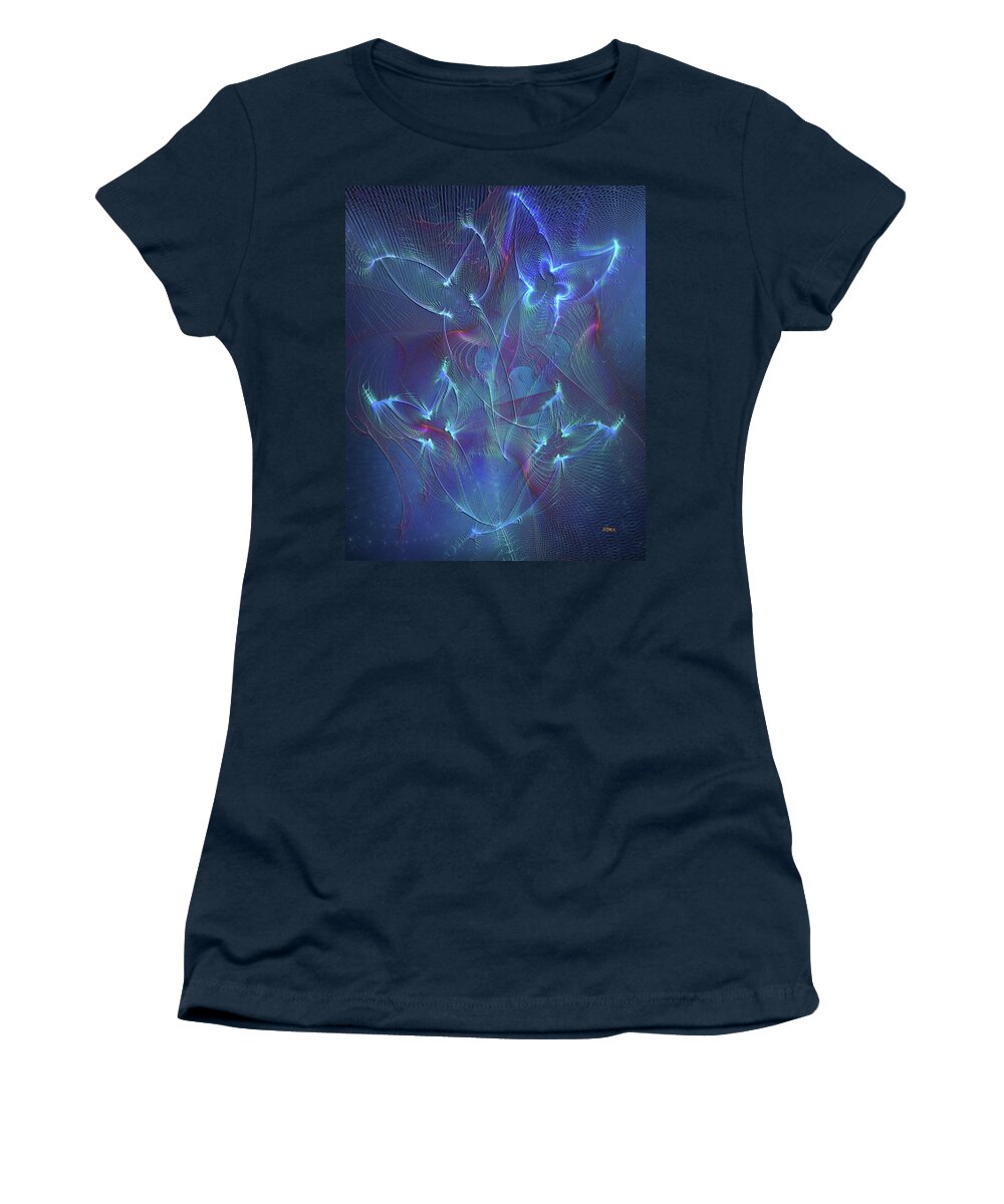 Affordable Art Women's T-Shirt featuring the digital art Seraphim Blue by Studio B Prints