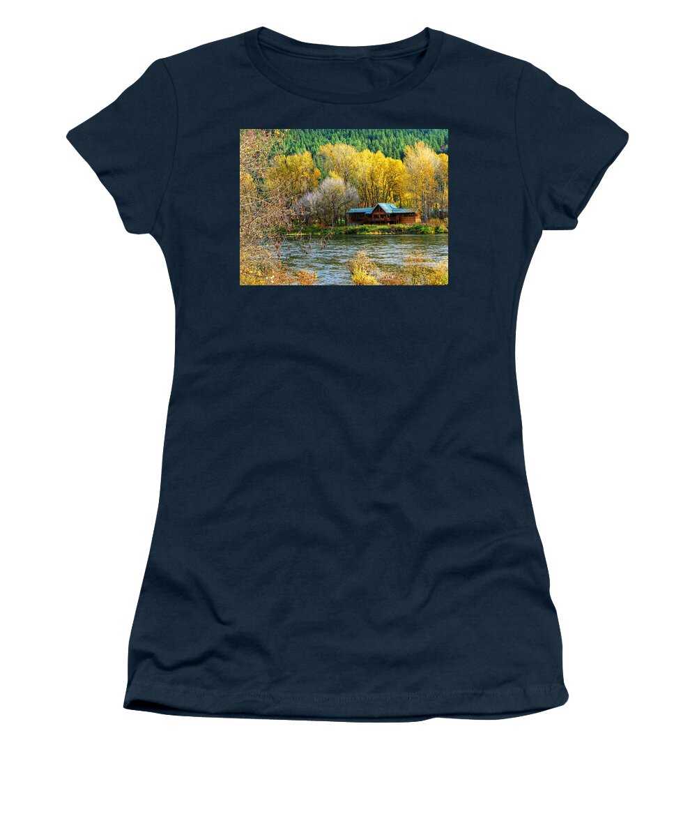 Cabin Women's T-Shirt featuring the photograph Serenity by Segura Shaw Photography
