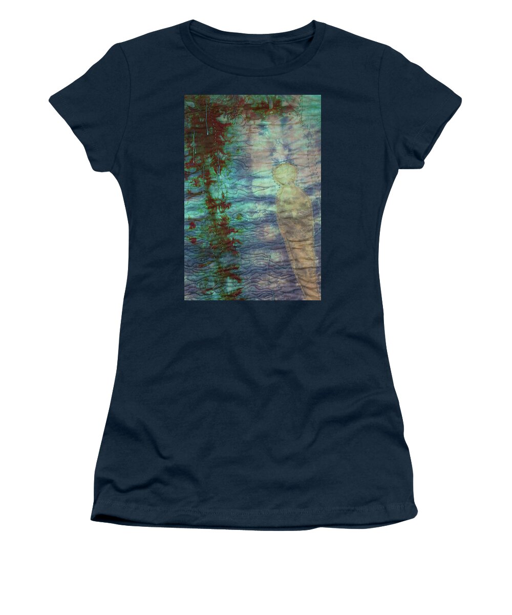 Shadow In The Sand Detail Women's T-Shirt featuring the mixed media Shadow in the Sand 2 by Vivian Aumond