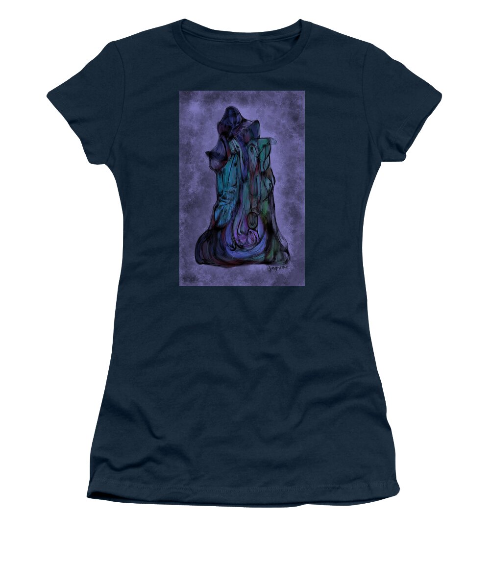 Shadow Master Women's T-Shirt featuring the digital art Shadow master by Ljev Rjadcenko