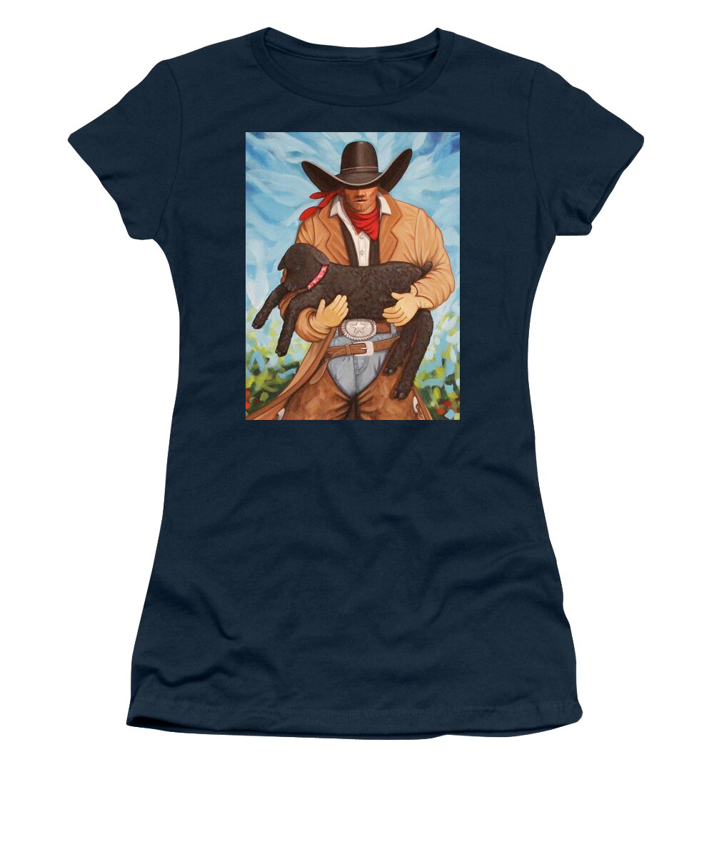 Black Sheep Women's T-Shirt featuring the painting She's A Black Sheep by Lance Headlee