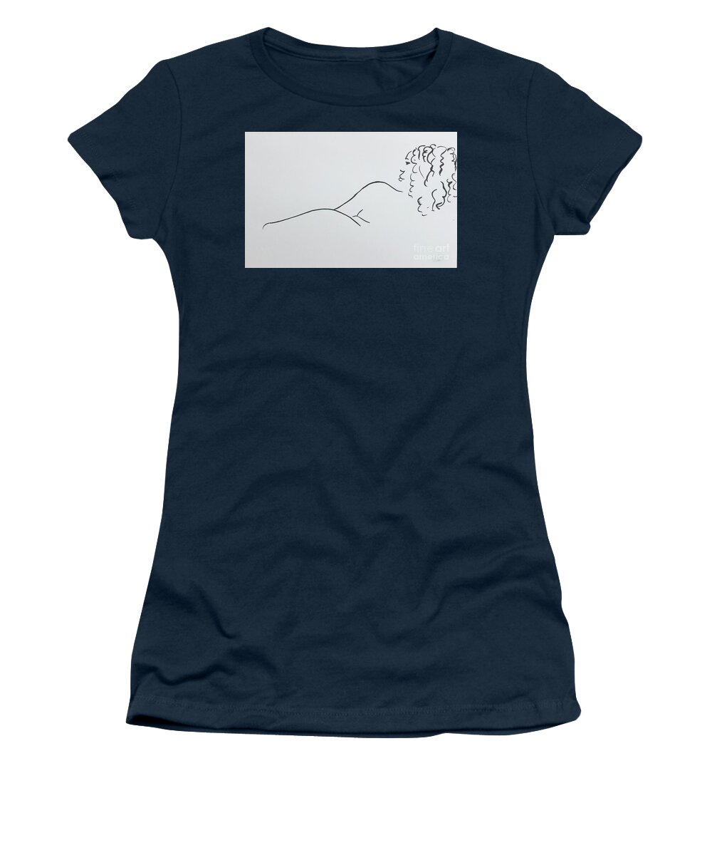 Sumi Ink Women's T-Shirt featuring the drawing Side view by M Bellavia