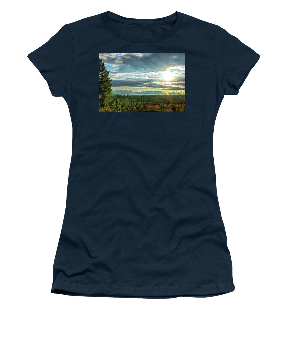 Abstract Women's T-Shirt featuring the photograph Silk Hope Sun by Michael Frank