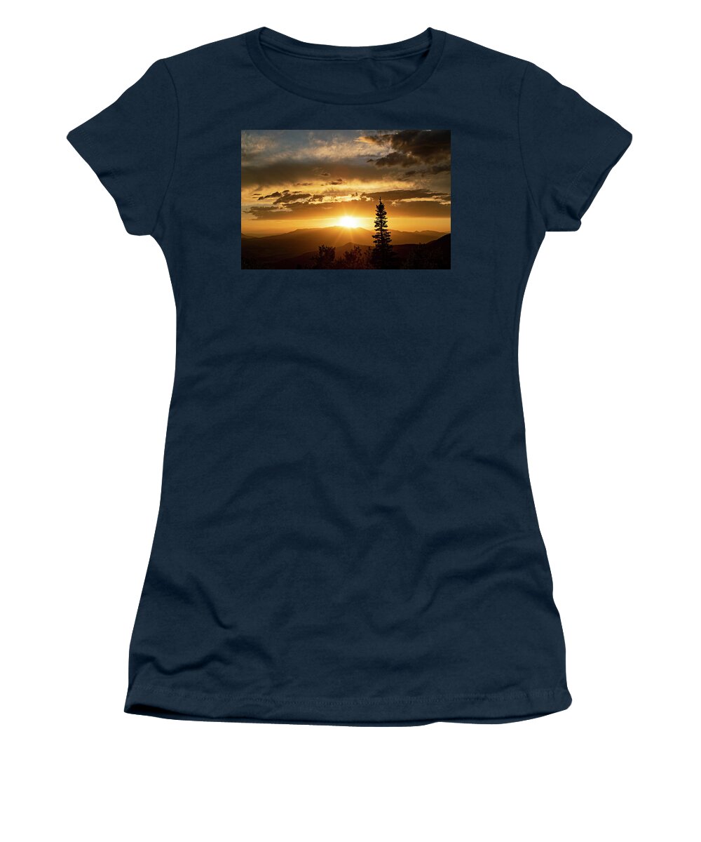 Sunset Women's T-Shirt featuring the photograph Single Tree Sunset by Wesley Aston