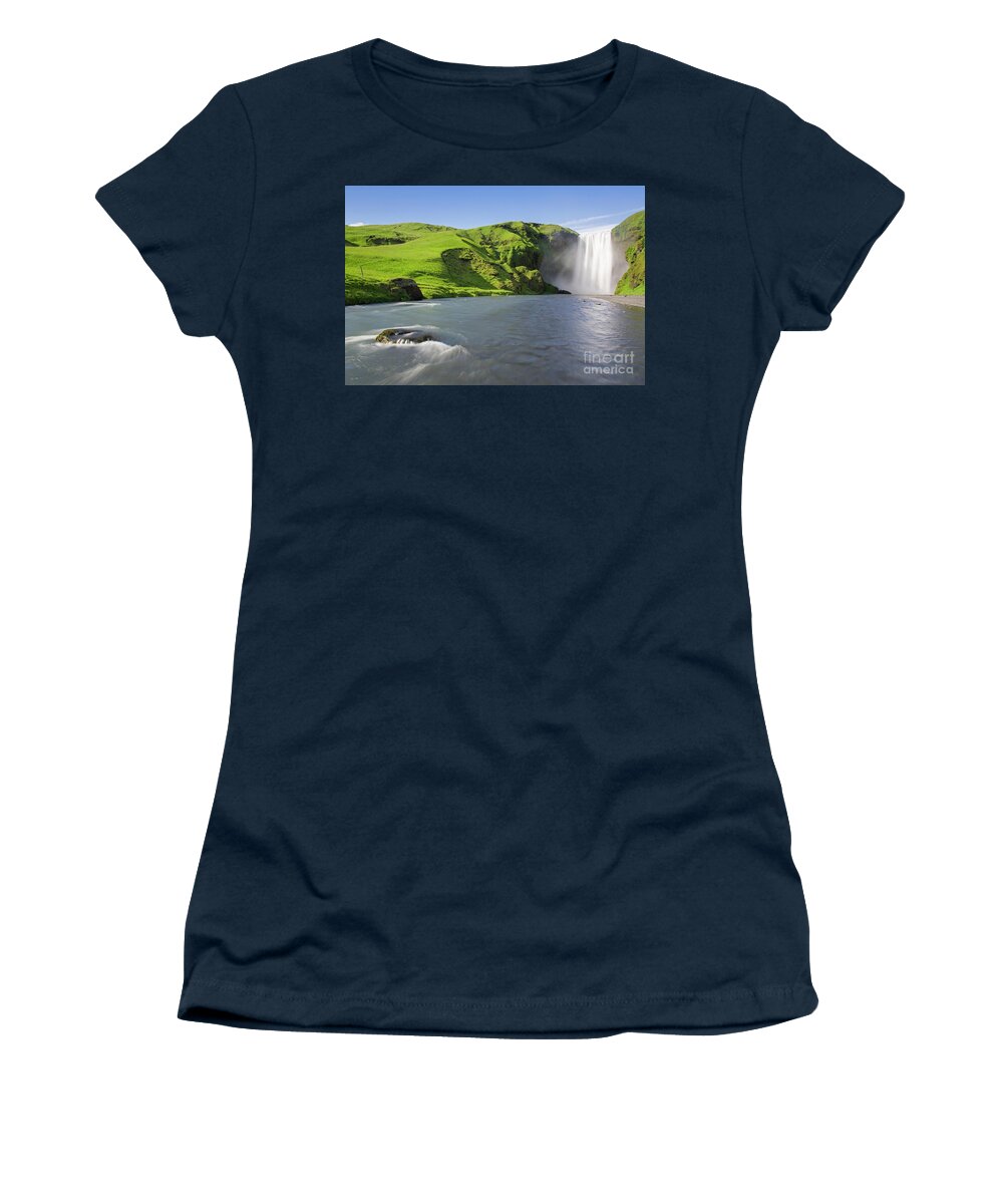 Skoga Women's T-Shirt featuring the photograph Skogafoss, Iceland by Arterra Picture Library