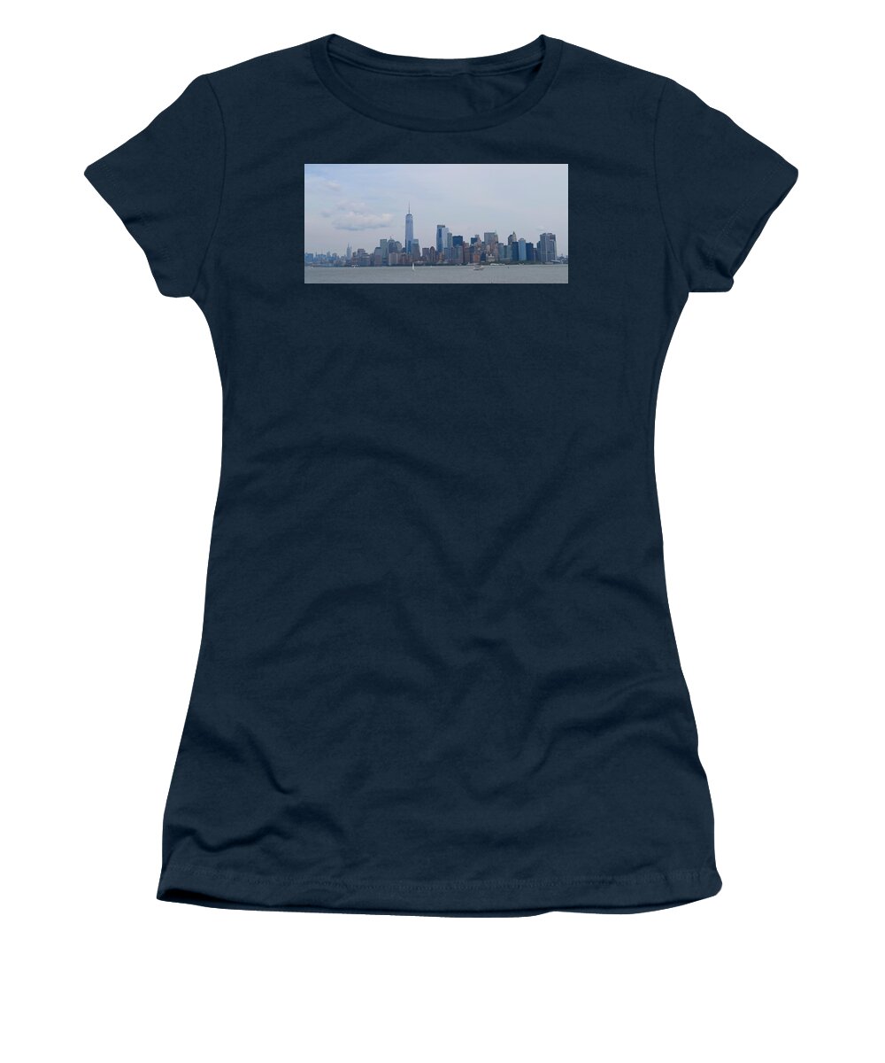 Liberty Women's T-Shirt featuring the photograph Manhattan Skyline-New York City by Bnte Creations