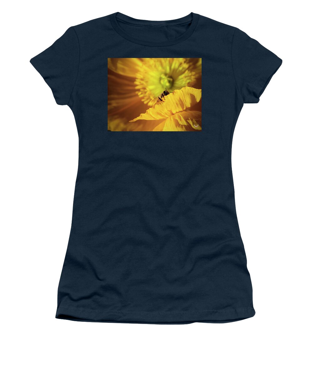 Yellow Women's T-Shirt featuring the photograph Sleeping Bee by Pam Rendall