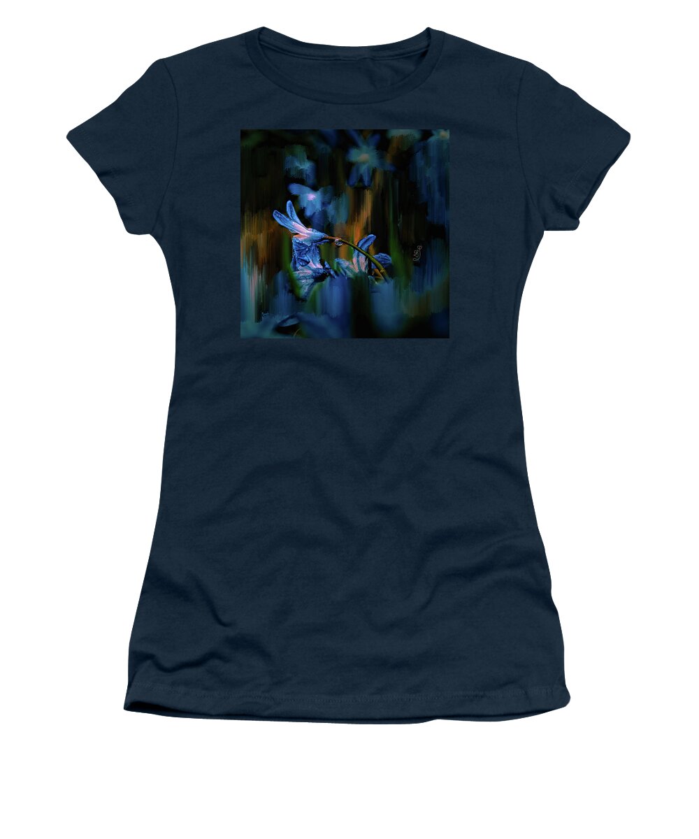 Small Blue Women's T-Shirt featuring the mixed media Small Blue #k9 by Leif Sohlman