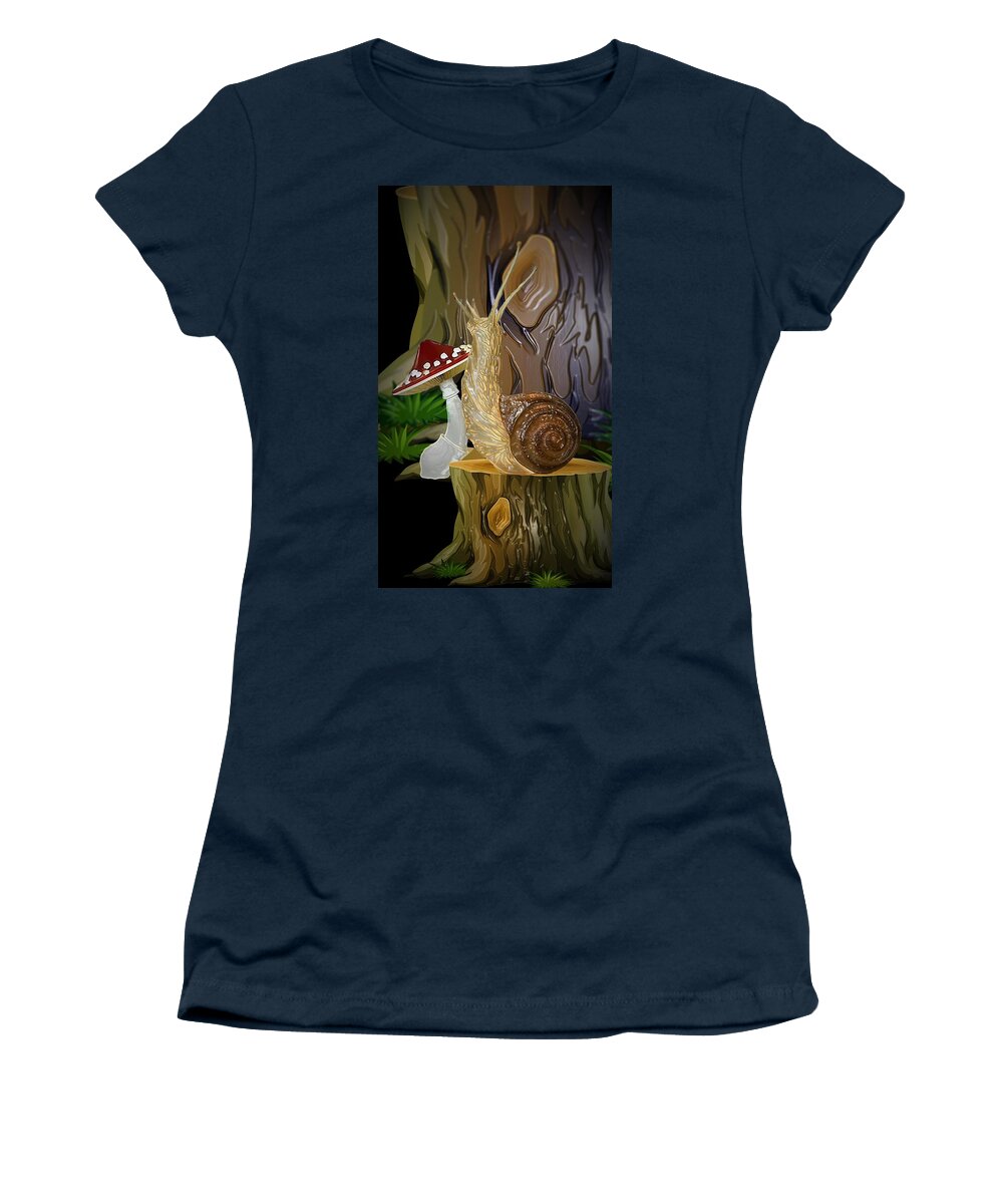 Snail Topia Women's T-Shirt featuring the digital art Snail Topia 6 by Aldane Wynter