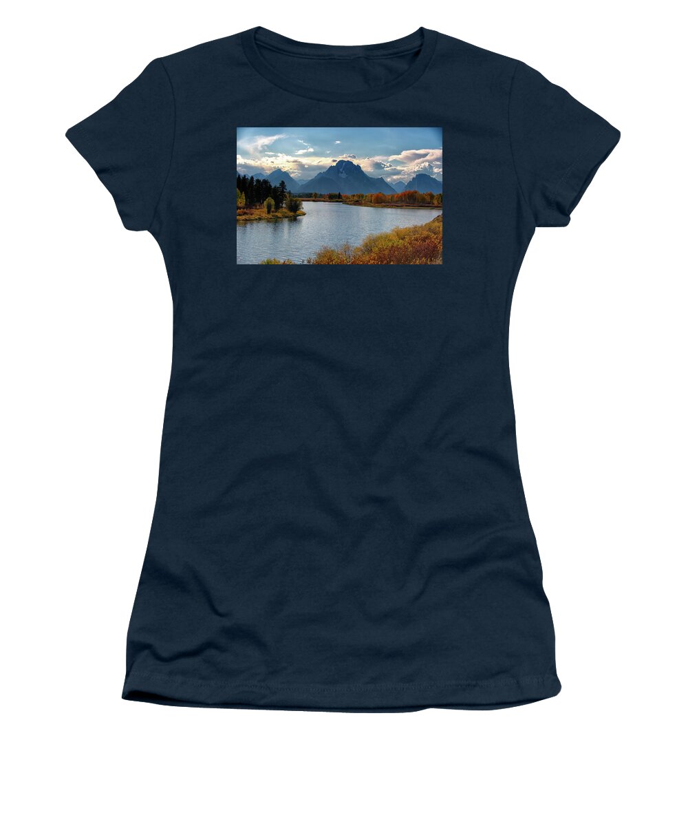 Wy Women's T-Shirt featuring the photograph Snake River overlook, Grand Teton NP by Doug Wittrock