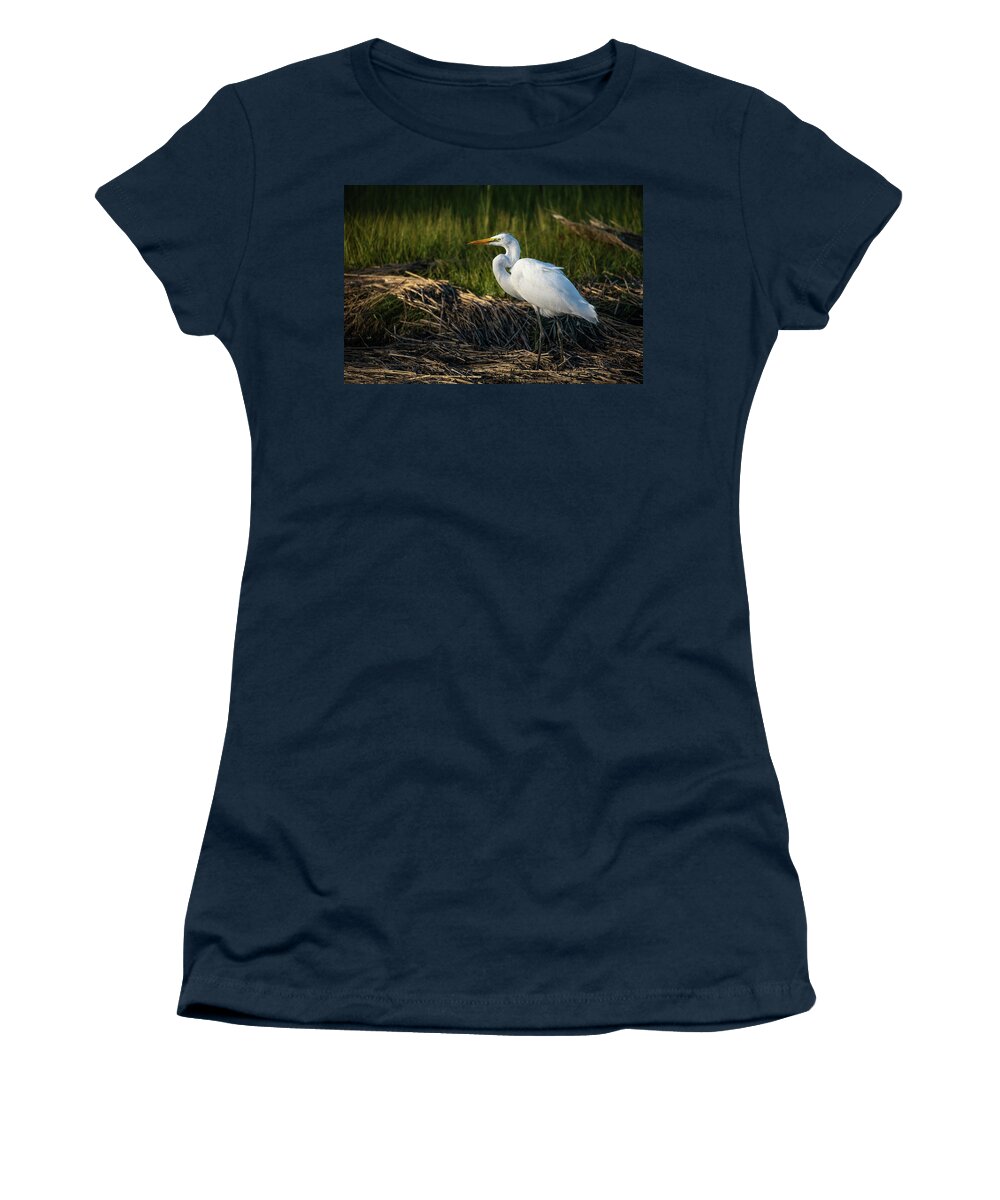 Snowy Egret Women's T-Shirt featuring the photograph Snowy Egret by Denise Kopko