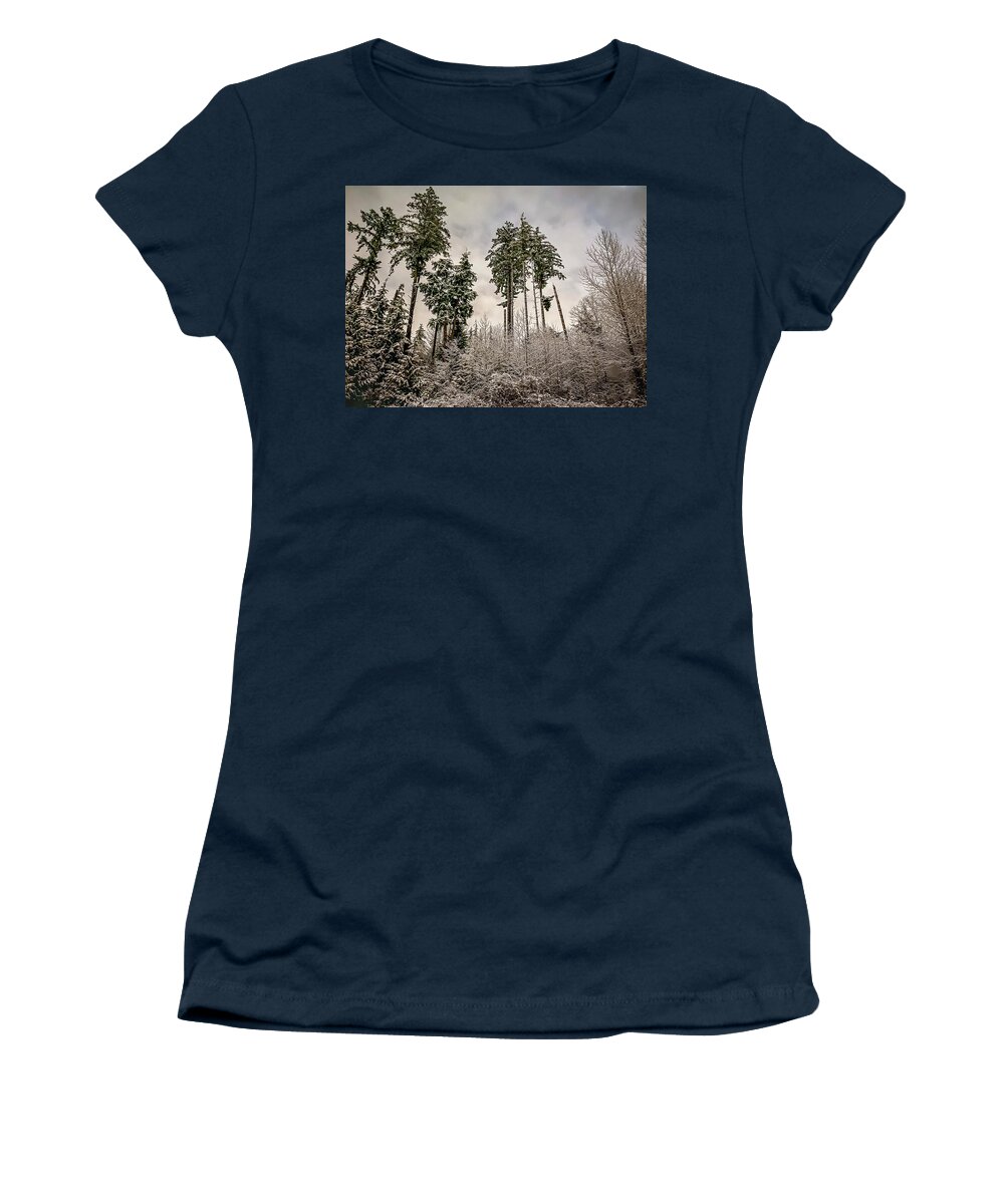 Forest Women's T-Shirt featuring the photograph Snowy Forest by Anamar Pictures