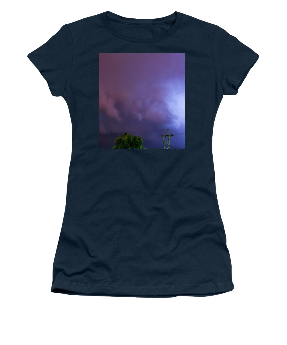Nebraskasc Women's T-Shirt featuring the photograph Some Cracks of Nebraska Thunder 012 by Dale Kaminski